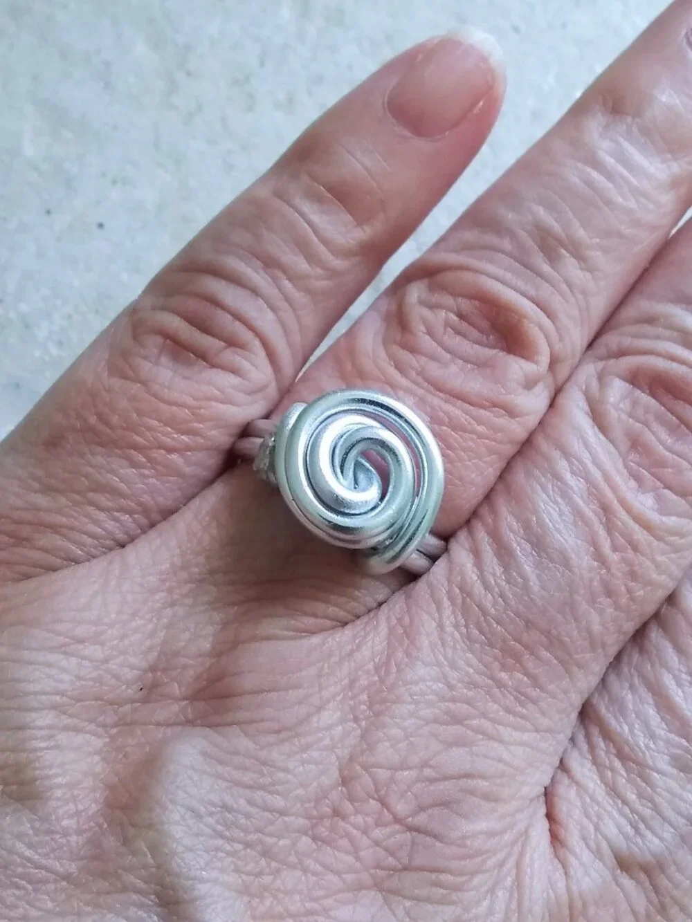 Handmade & Custom Sized for You! Super Thick Silver Alu Wire Ring - Boho Chic!